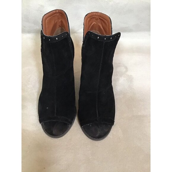 Lucky Brand Womens Libeth Booties Ankle Boots Black Suede Studded Pull On 7.5 - Picture 3 of 9
